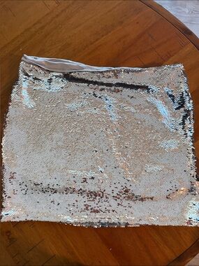 Mango Silver Sequin Mini Skirt